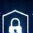 Icon with shield and lock representing digital privacy