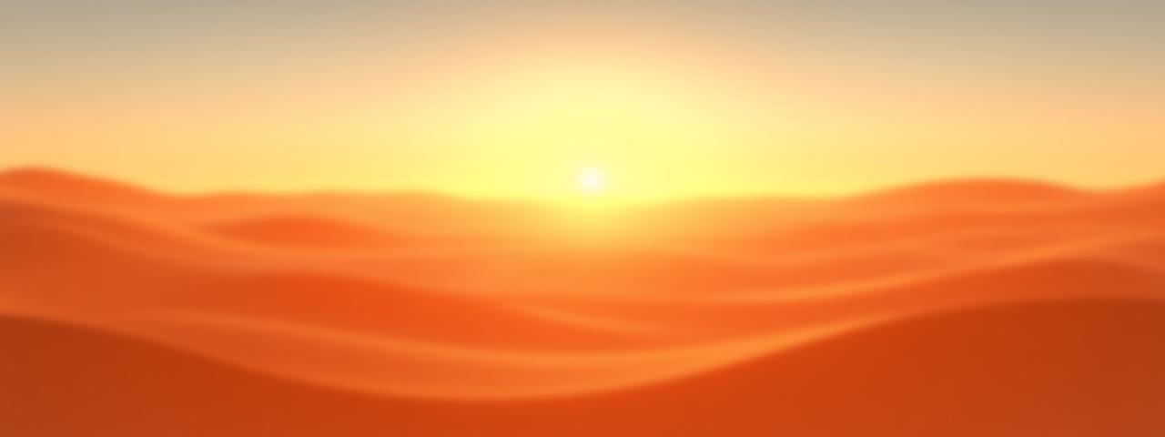 Animated desert skyline backdrop with warm sunset colors and dune gradients